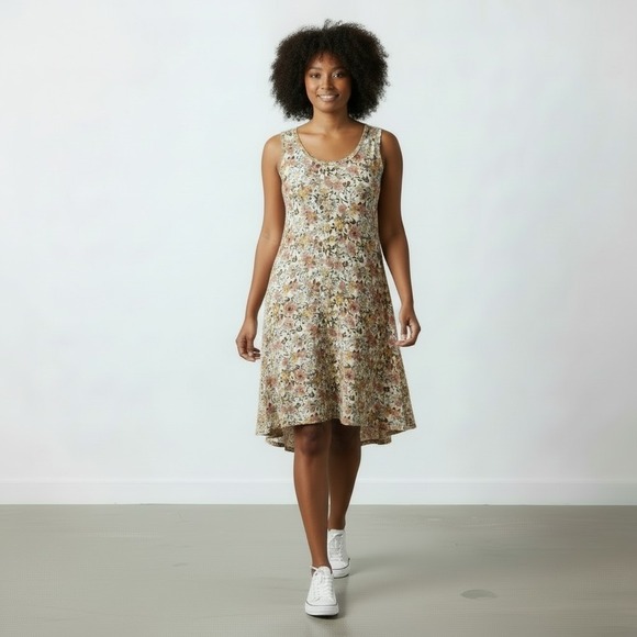 Lane Bryant Dresses & Skirts - Lane Bryant Womens Floral Sleeveless Flowy Swing Tank Dress Hi-Lo Hem Size 26/28